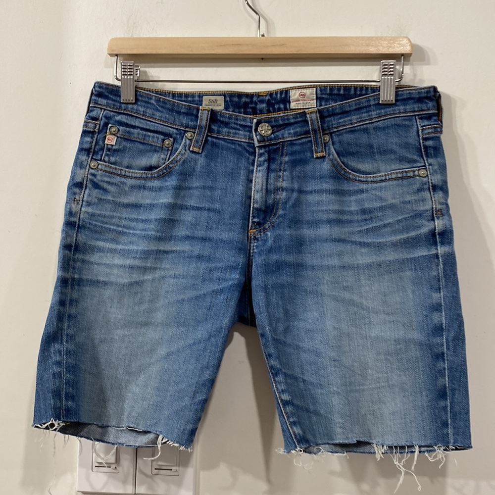 Adriano Goldshmied Stilt Cigarette Jean Shorts Navy Blue 29R